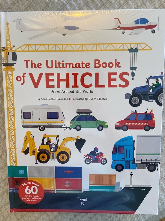 Twirl Other - Illustrated Moveable Parts Vehicle Board Book - Blue & Red